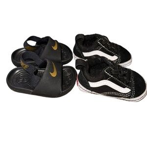 Vans Infant Slip-On V Crib Shoe size 1 Nike water swim sandals 3